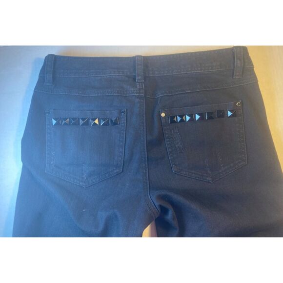 Michael Kors Black Studded Skinny Ankle Women Jeans Size 4 Great Condition - Picture 2 of 14
